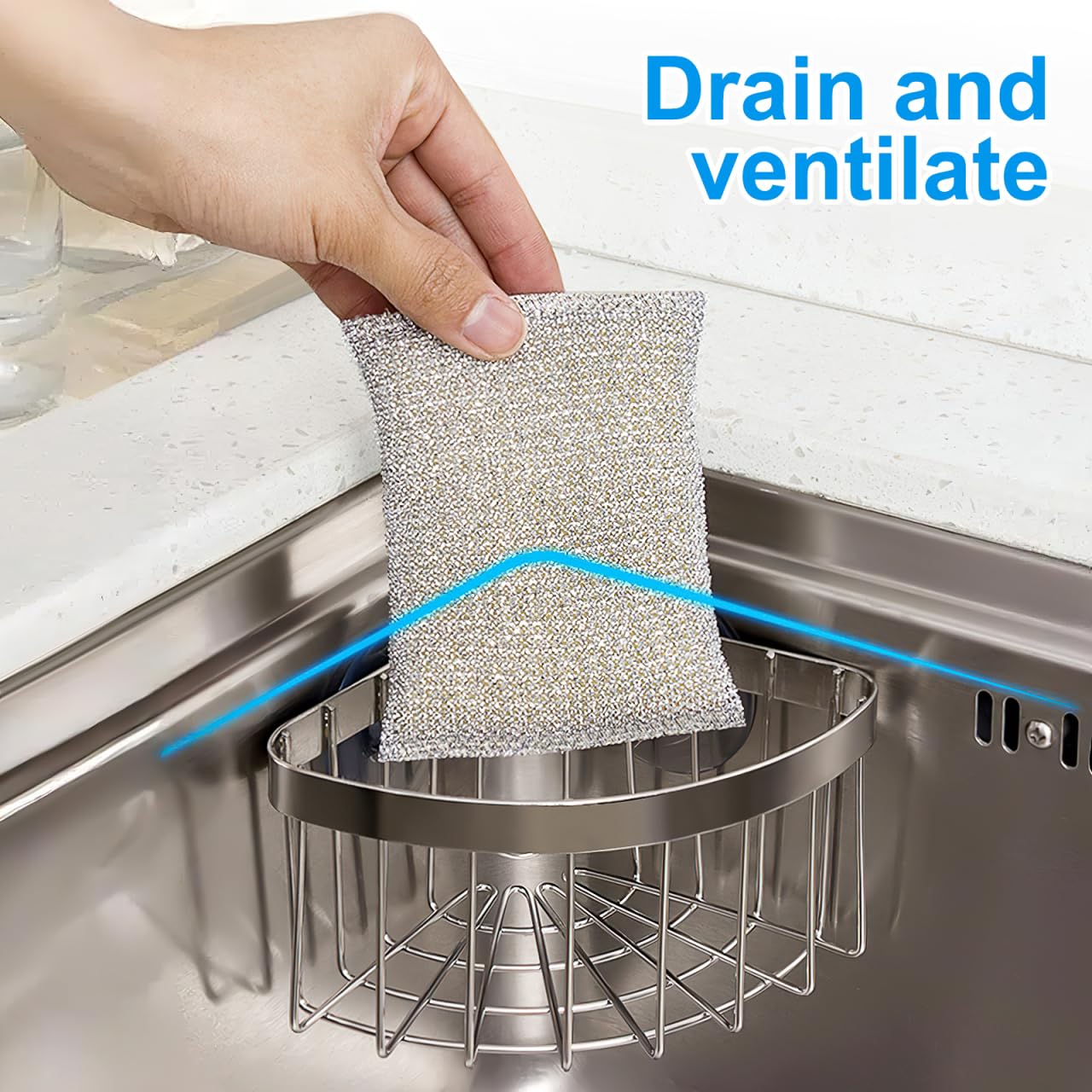 Corner sink caddy by NUOBESTY for organized sink area