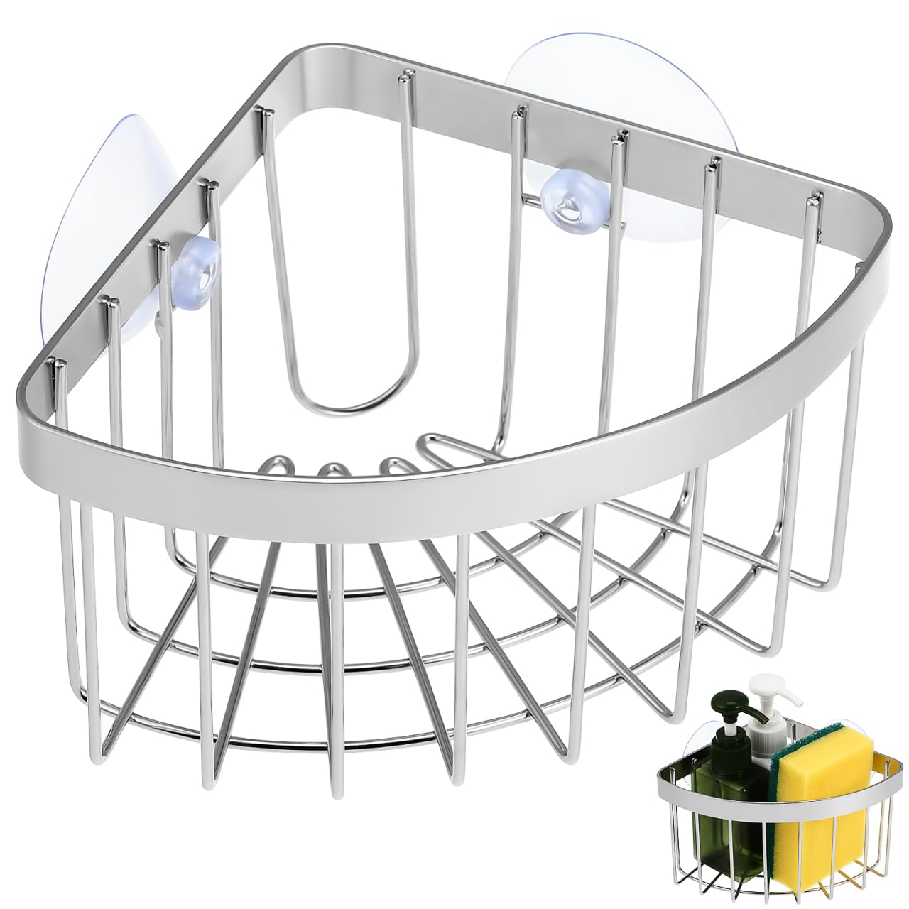 NUOBESTY sponge holder for kitchen sink in stainless steel