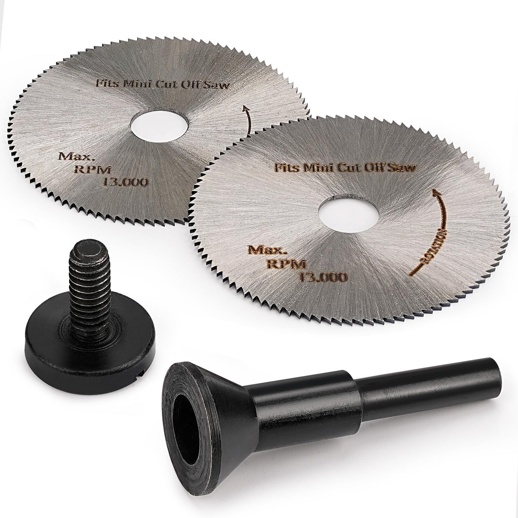 NuoDunco 2in saw blade with 1/4 Stem Mandrel and 2 cut-off wheels