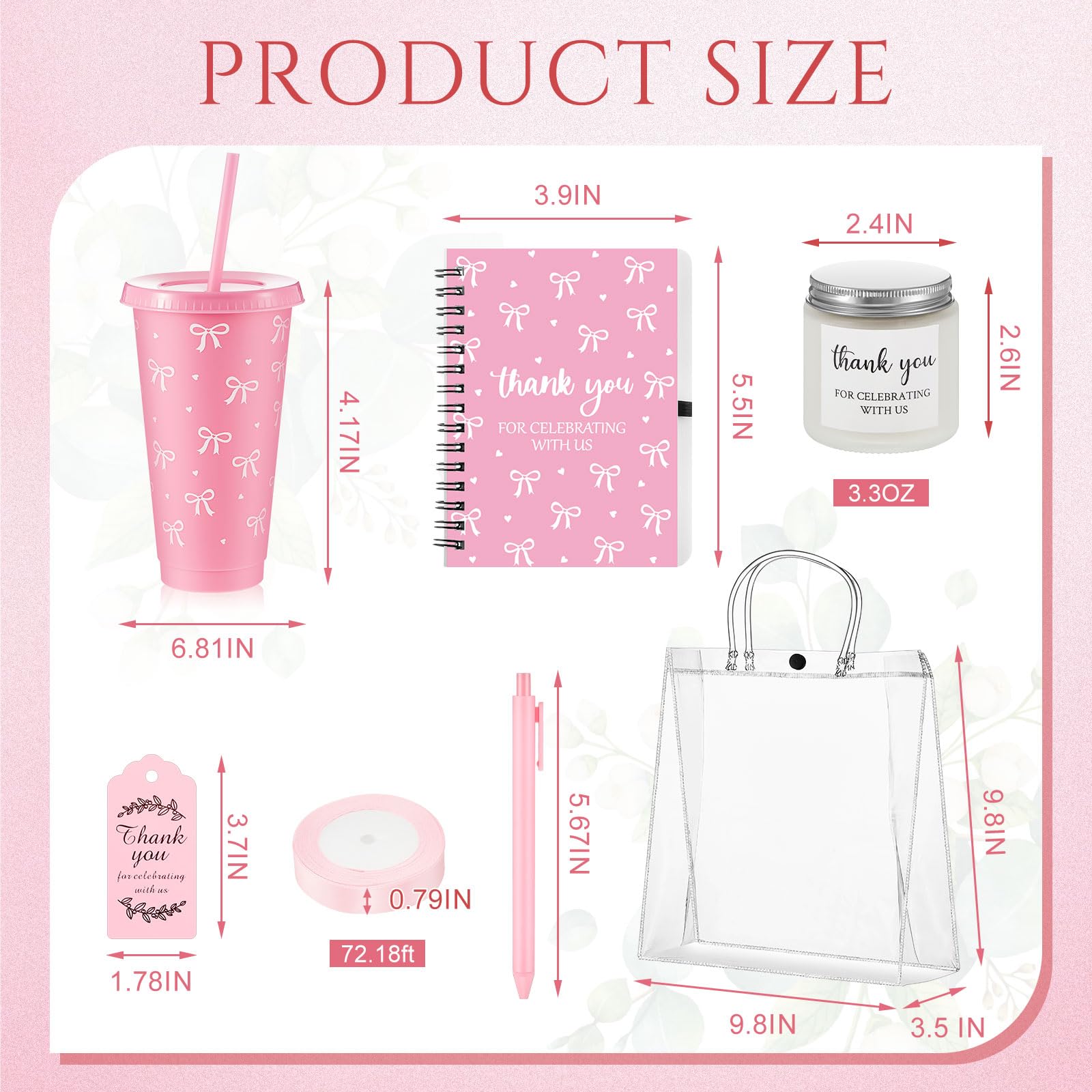 Pink bow Nuogo prizes for new parent shower