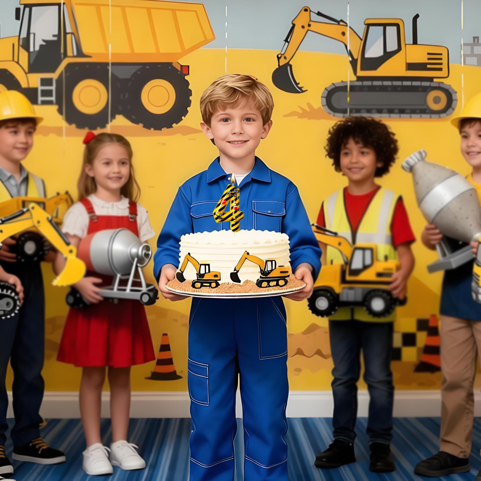 Digits 0–9 available for construction birthday candles
