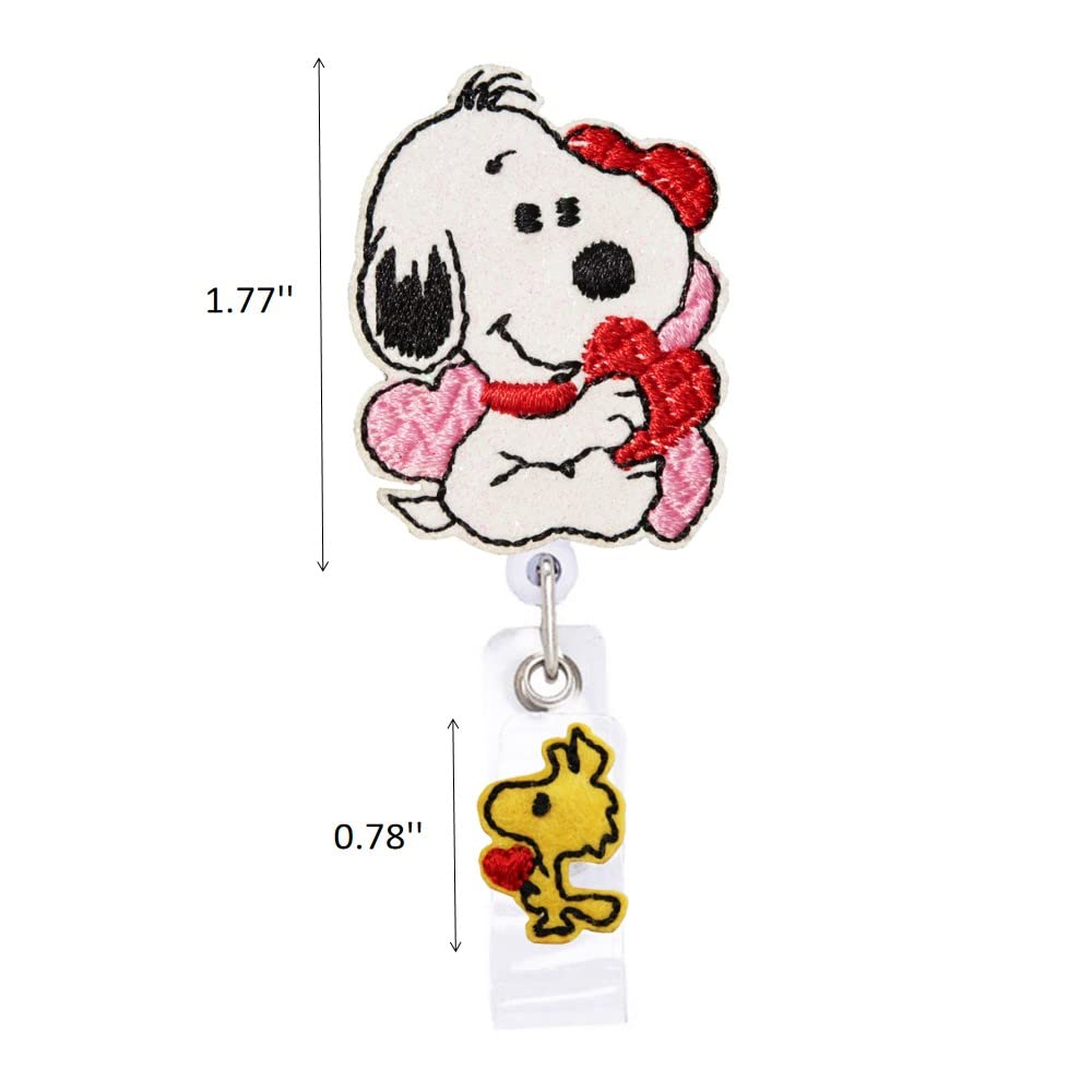 Nurse themed badge reel with heart design