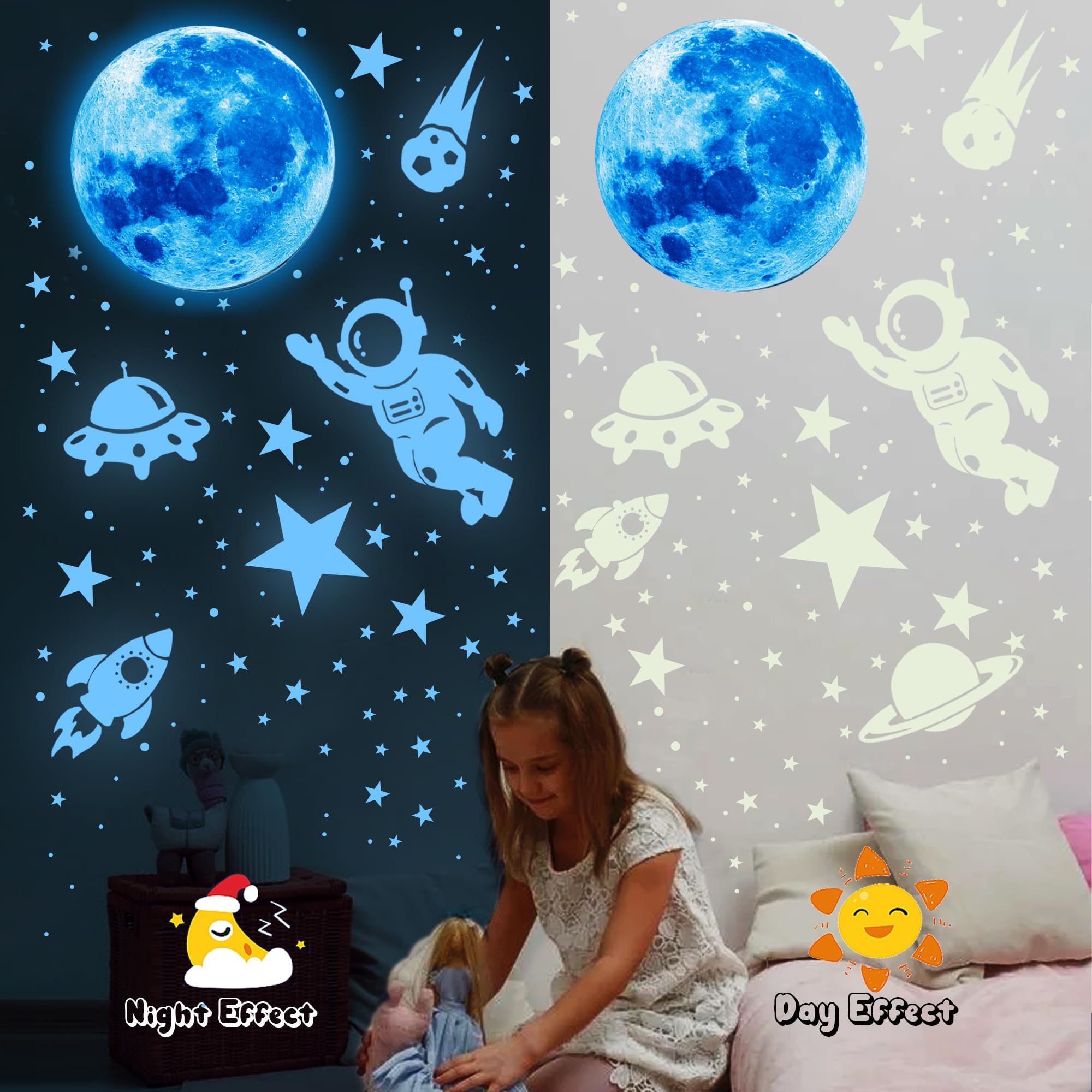 peel and stick glow stars easy to apply on wall or ceiling