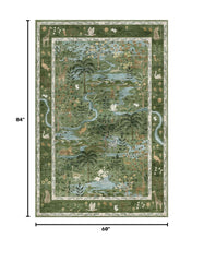 Nursery rug 5x7 in green for nursery decor