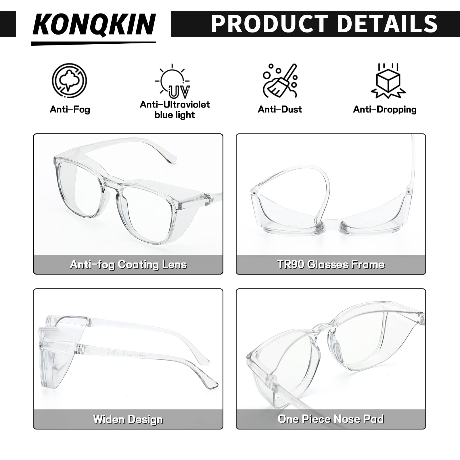 nurses protective eyewear konqkin front view