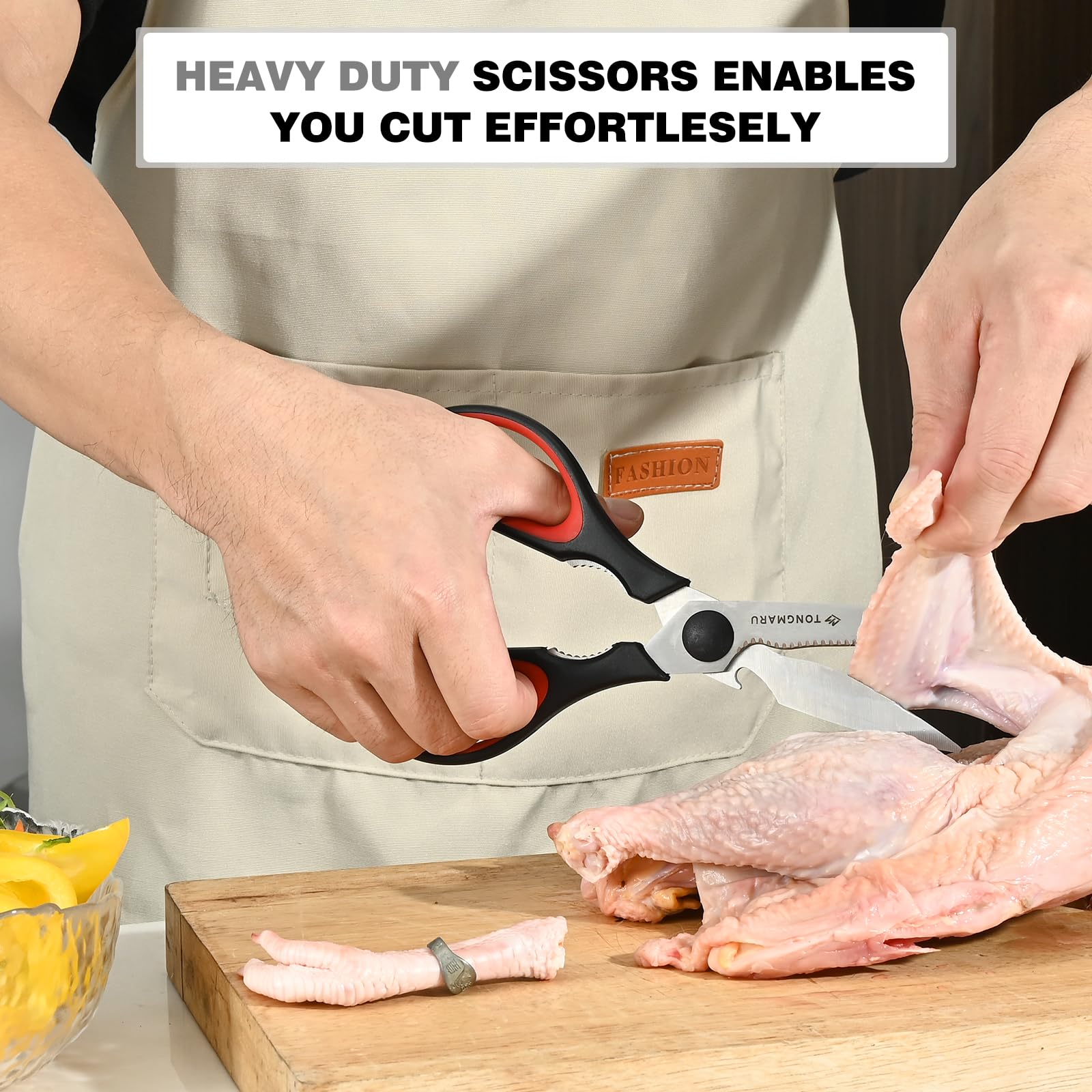 Dishwasher safe kitchen scissors stainless steel