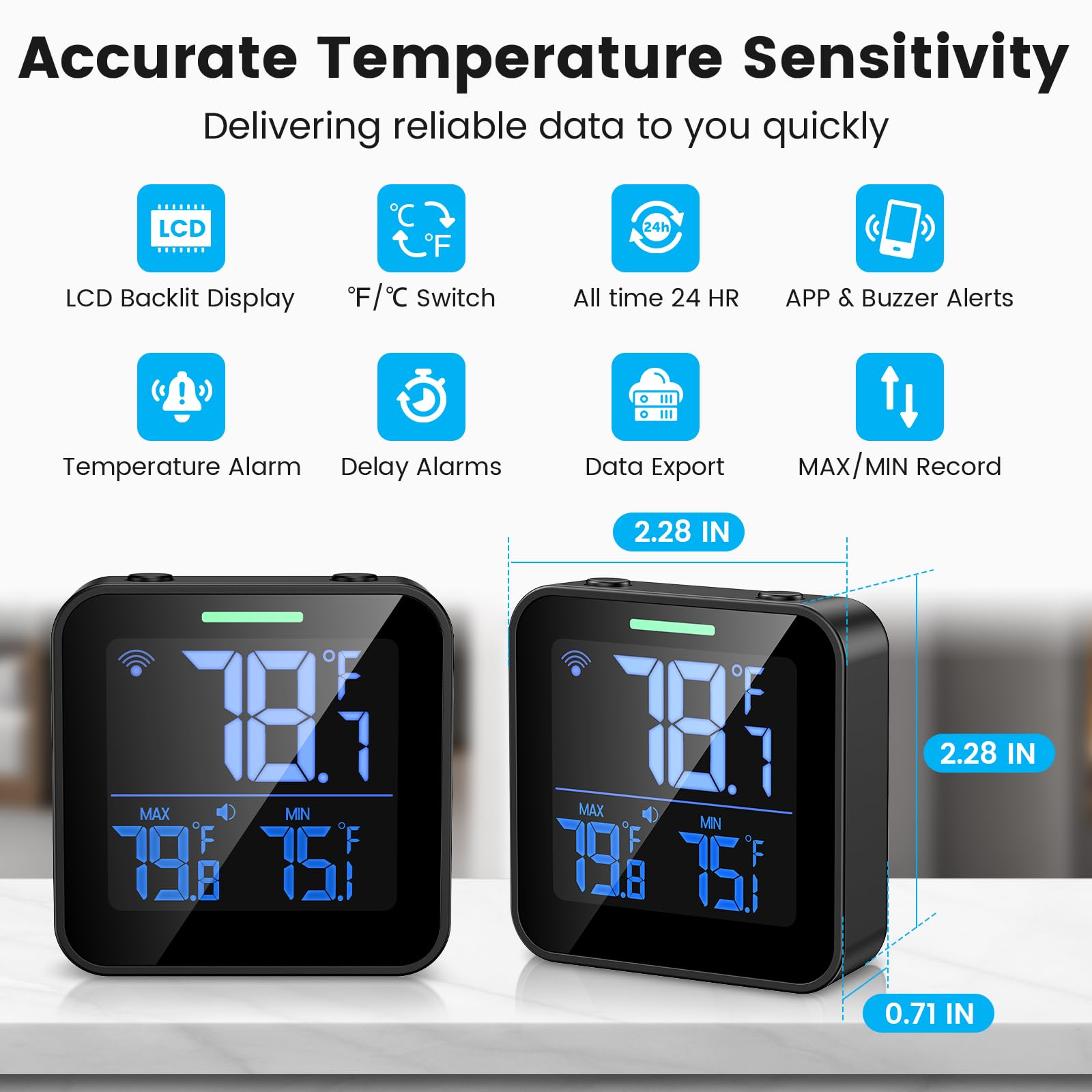 Nutelo thermometer wide temperature range -40 to 158 Fahrenheit