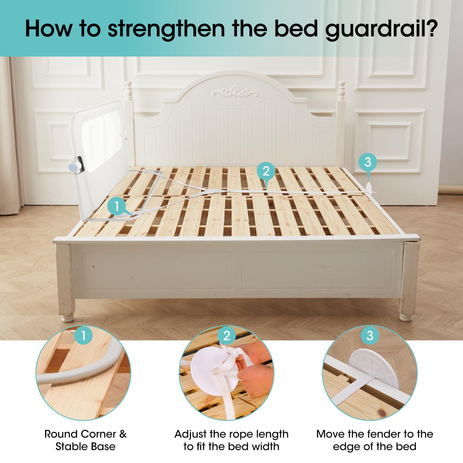 Rock-solid construction and reinforced joints in NUTIKAS bed guard