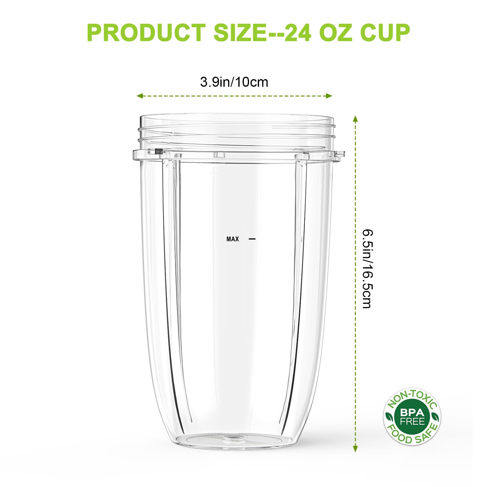 Two 24 oz blender cups for NutriBullet 600W and 900W