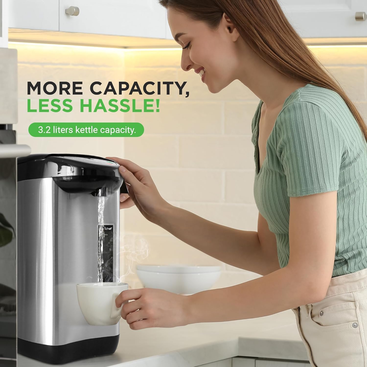 NutriChef 3.38 qt capacity water pot in kitchen setup