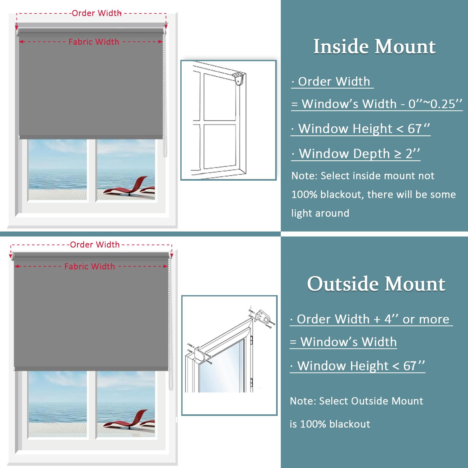 Durable fabric roller blind with smooth operation