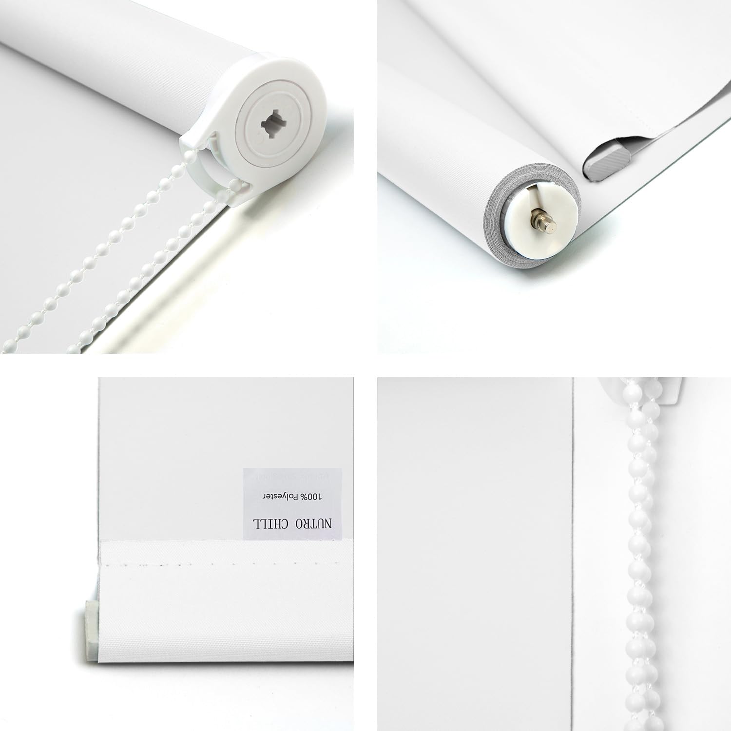 Modern roller blinds in white to match decor