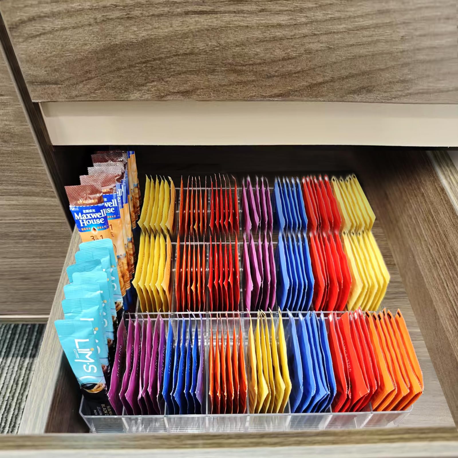 Odor-free plastic tea bag organizer for kitchen