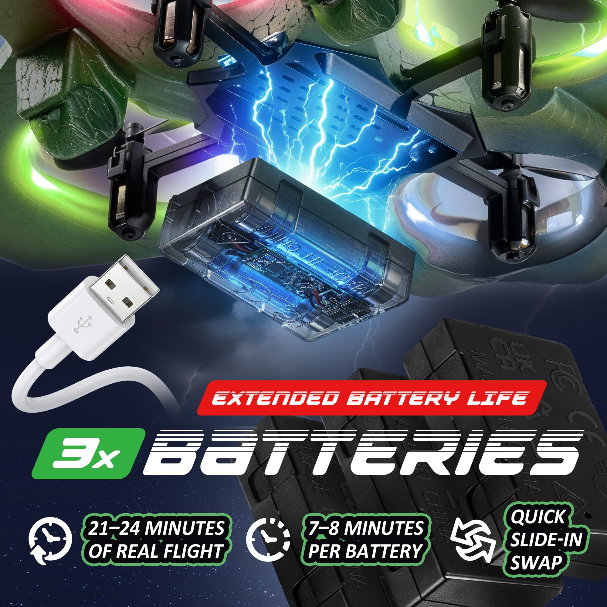 RC stunt airplane with LED jet lighting by Nutty Toys