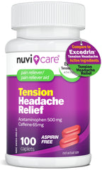 NUVICARE tension headache relief caplets bottle label