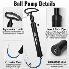 NUWAB ball pump portable with carry bag and hose
