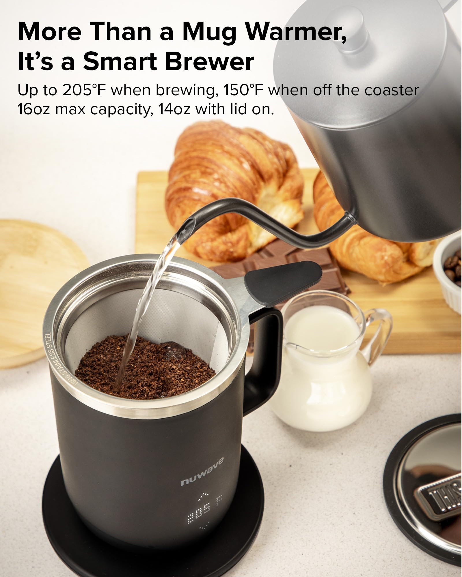 Nuwave self-heating coffee mug 45201bv02 with base