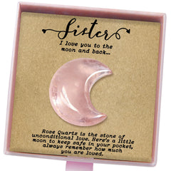 Nuyviare Easter Gift for Sister rose quartz moon crystal