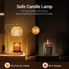 NVRGIUP Candle Warmer Lamp gold color packaging and base