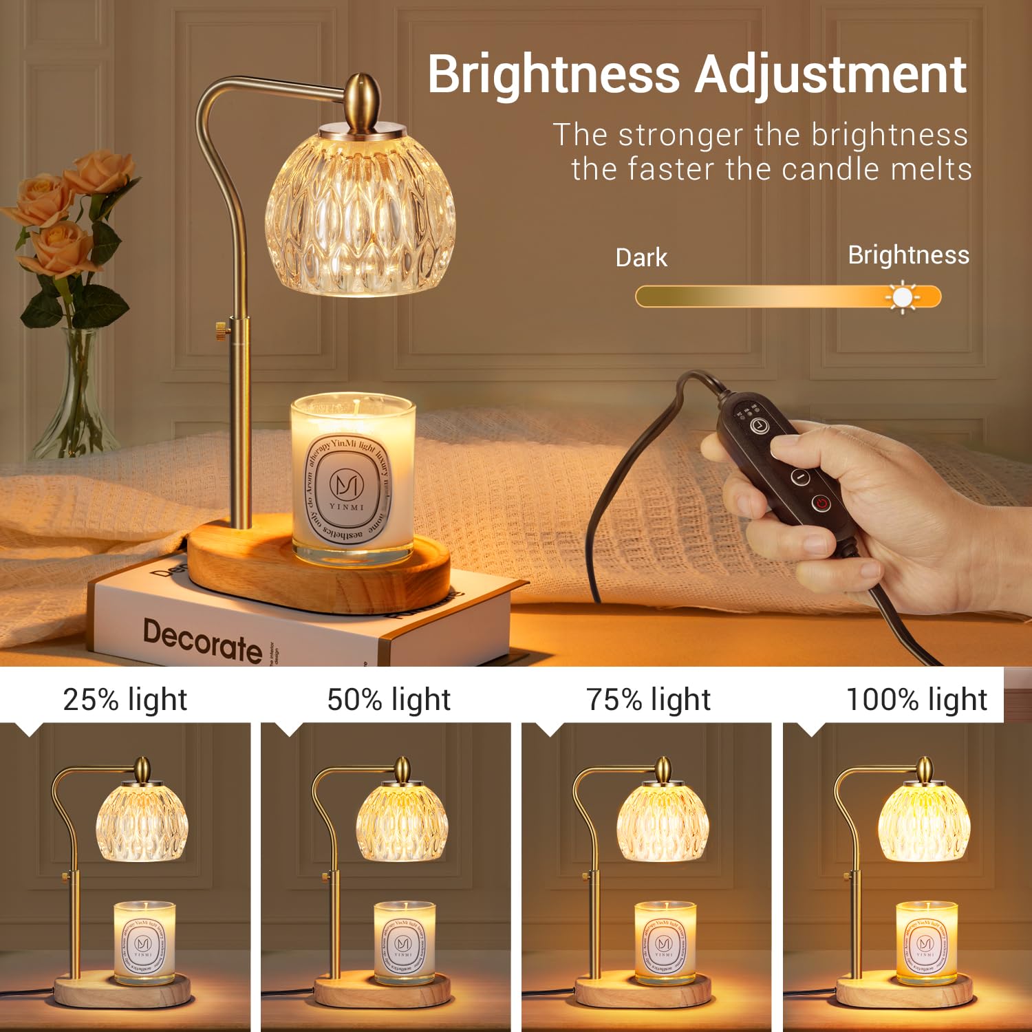 Two 50W bulbs included with NVRGIUP Candle Warmer Lamp