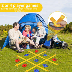 Eight beanbags for Xs and Os included with the set