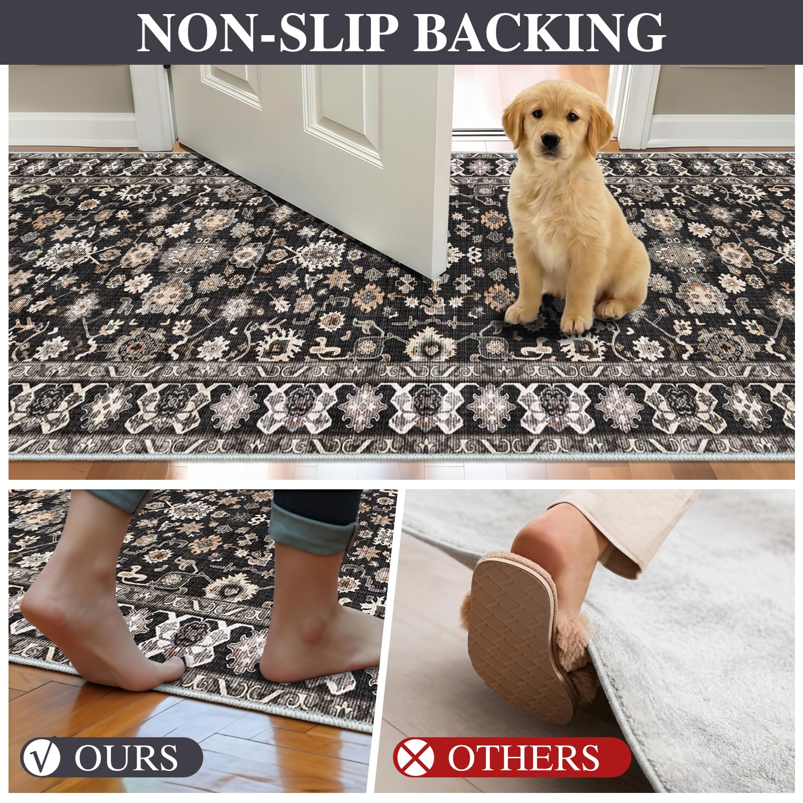 Dense low pile area rug designed for high traffic
