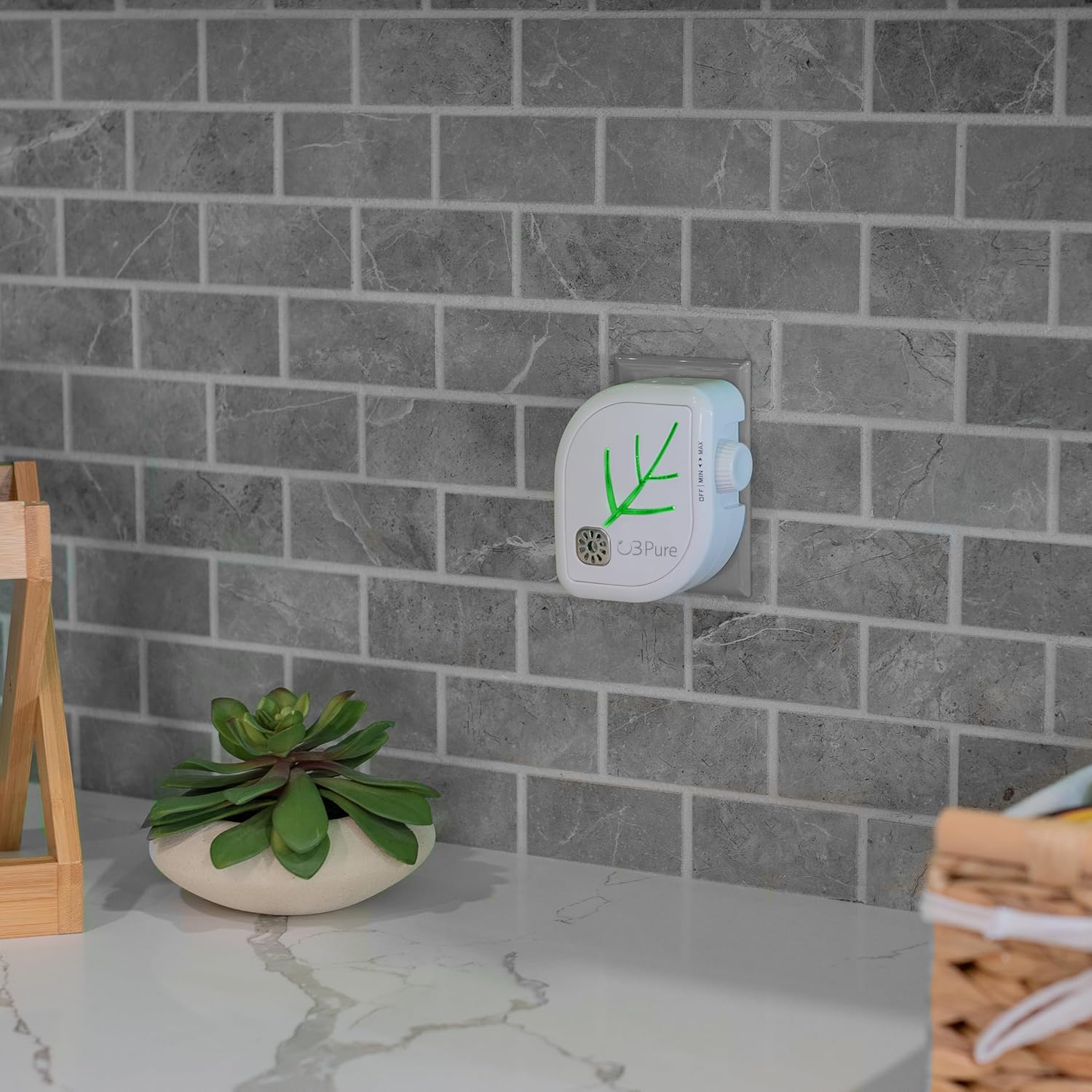 O3 Pure Leaf Wall Plug-In Air Purifier travel-ready design