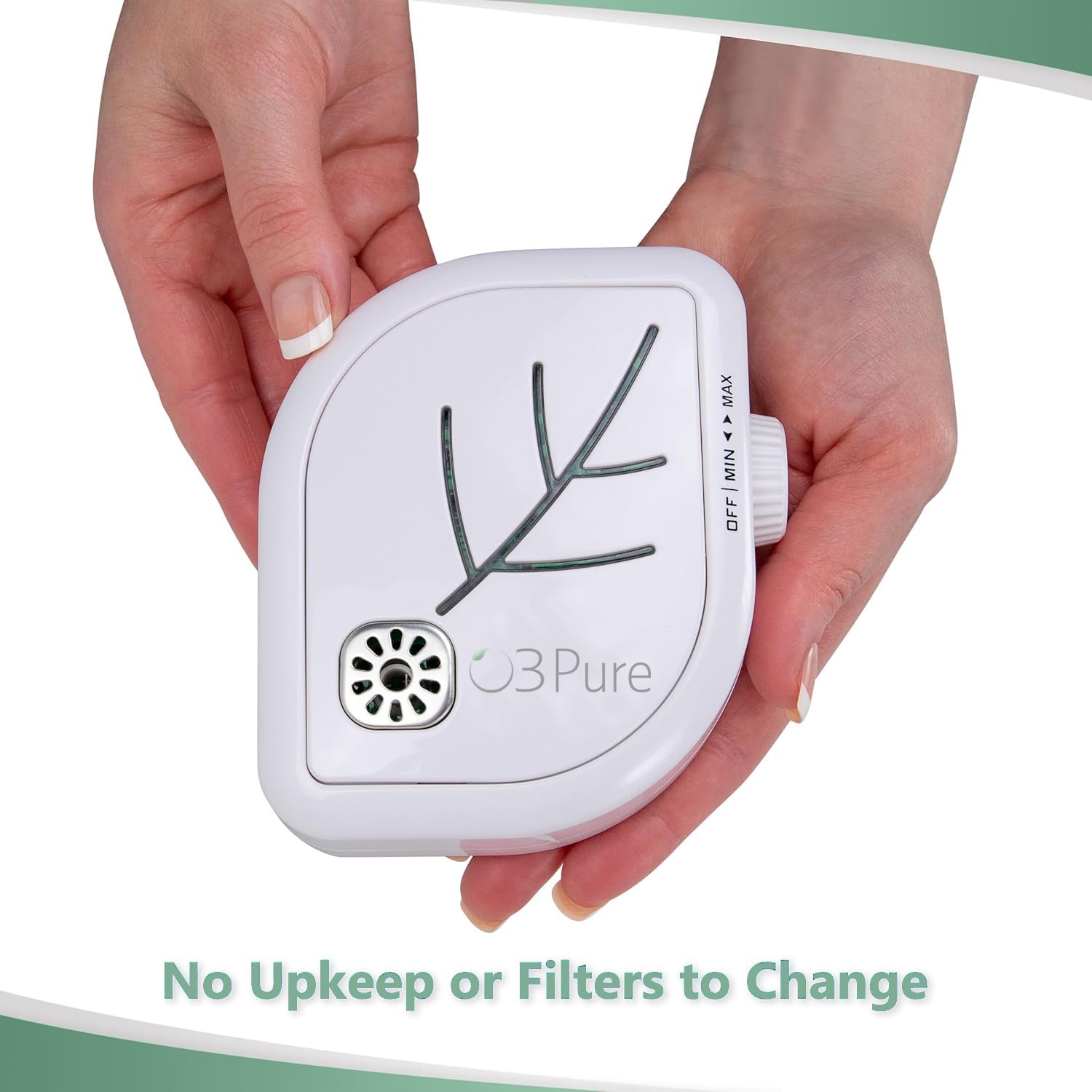 O3 Pure Leaf odor removal purifier in living room