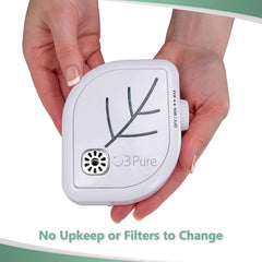 O3 Pure Leaf odor removal purifier in living room