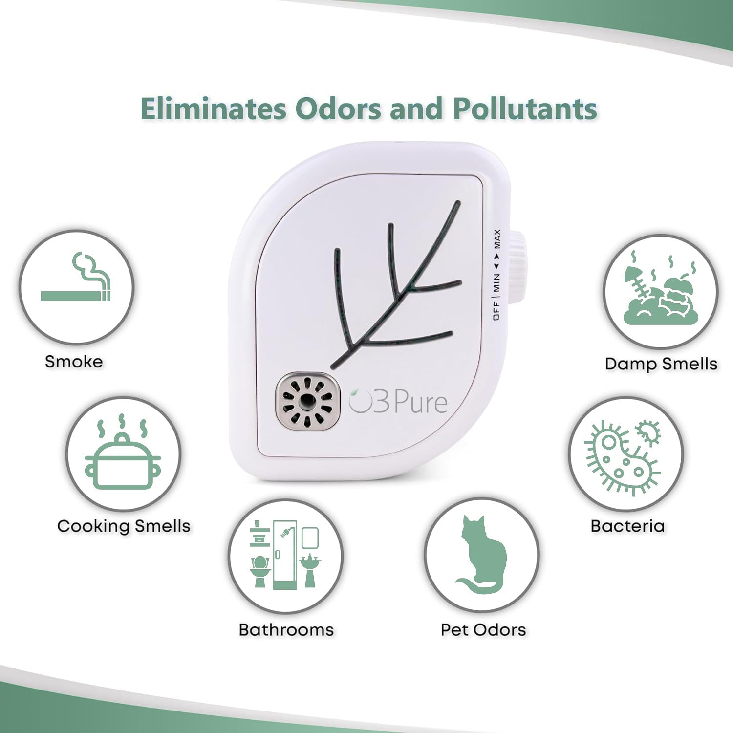 Pet odor eliminator purifier for cat boxes and bedding