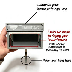 Key hooks integrated into wall mount car key holder