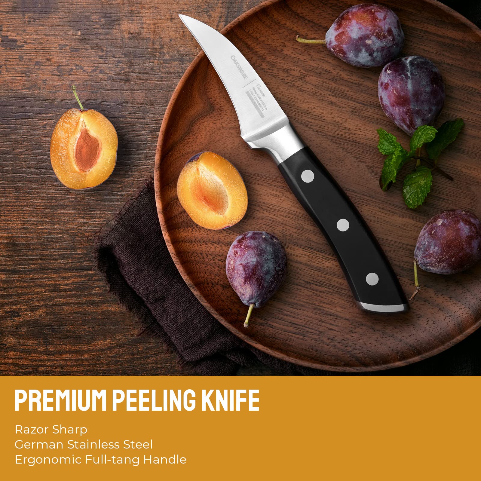 OAKSWARE Bird Beak Paring Knife German stainless steel blade