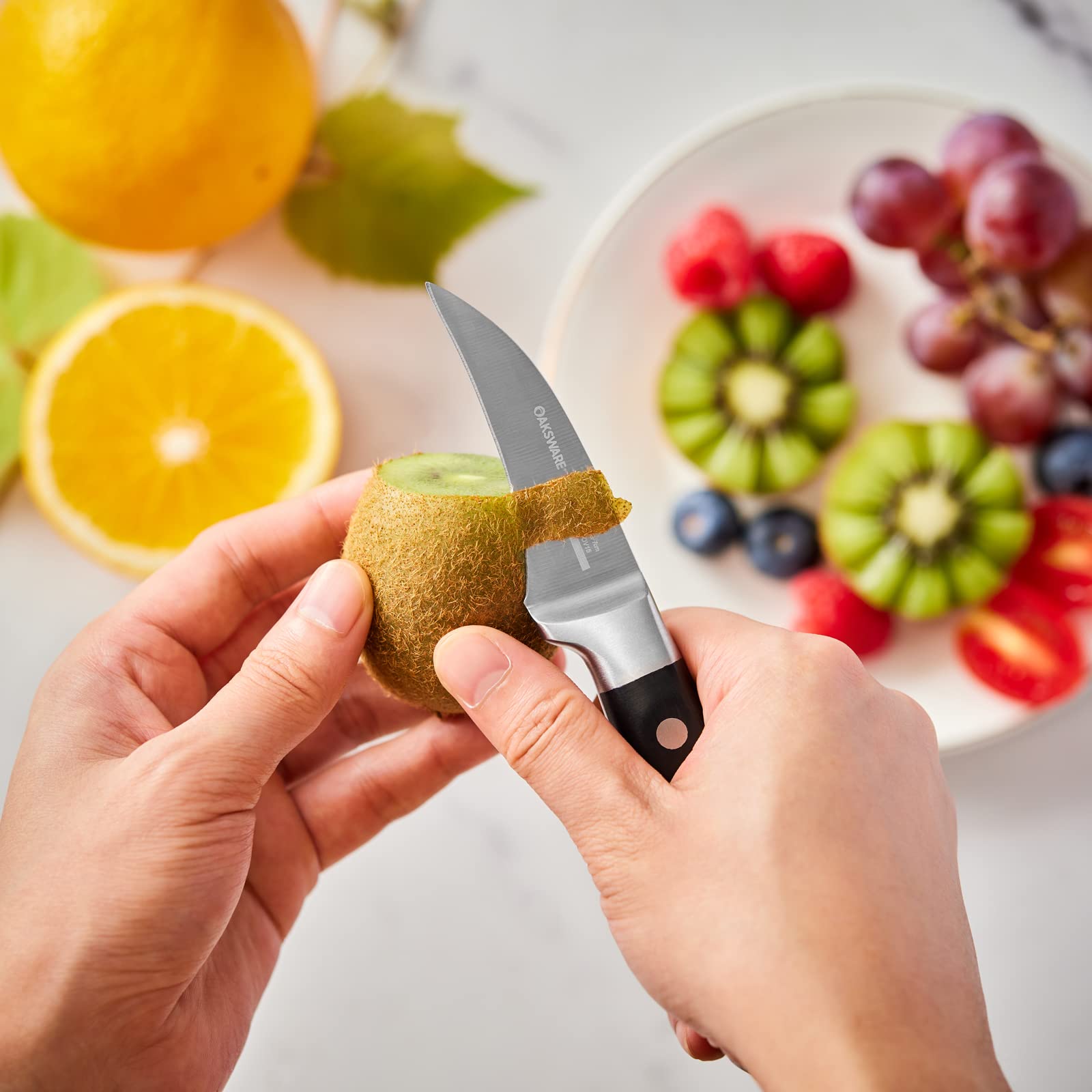 OAKSWARE Bird Beak Paring Knife hand wash only care instruction
