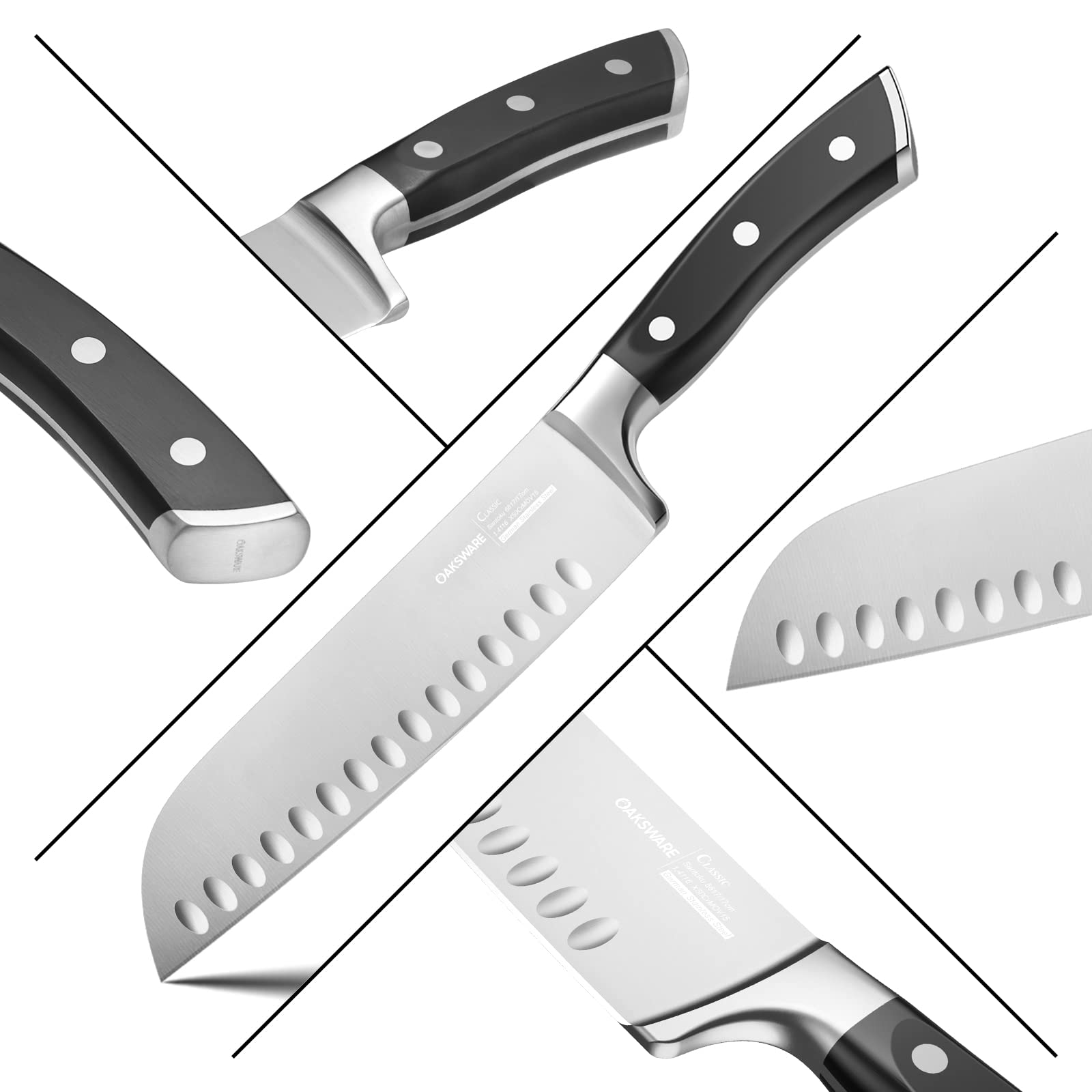 Indented blade reduces sticking during slicing