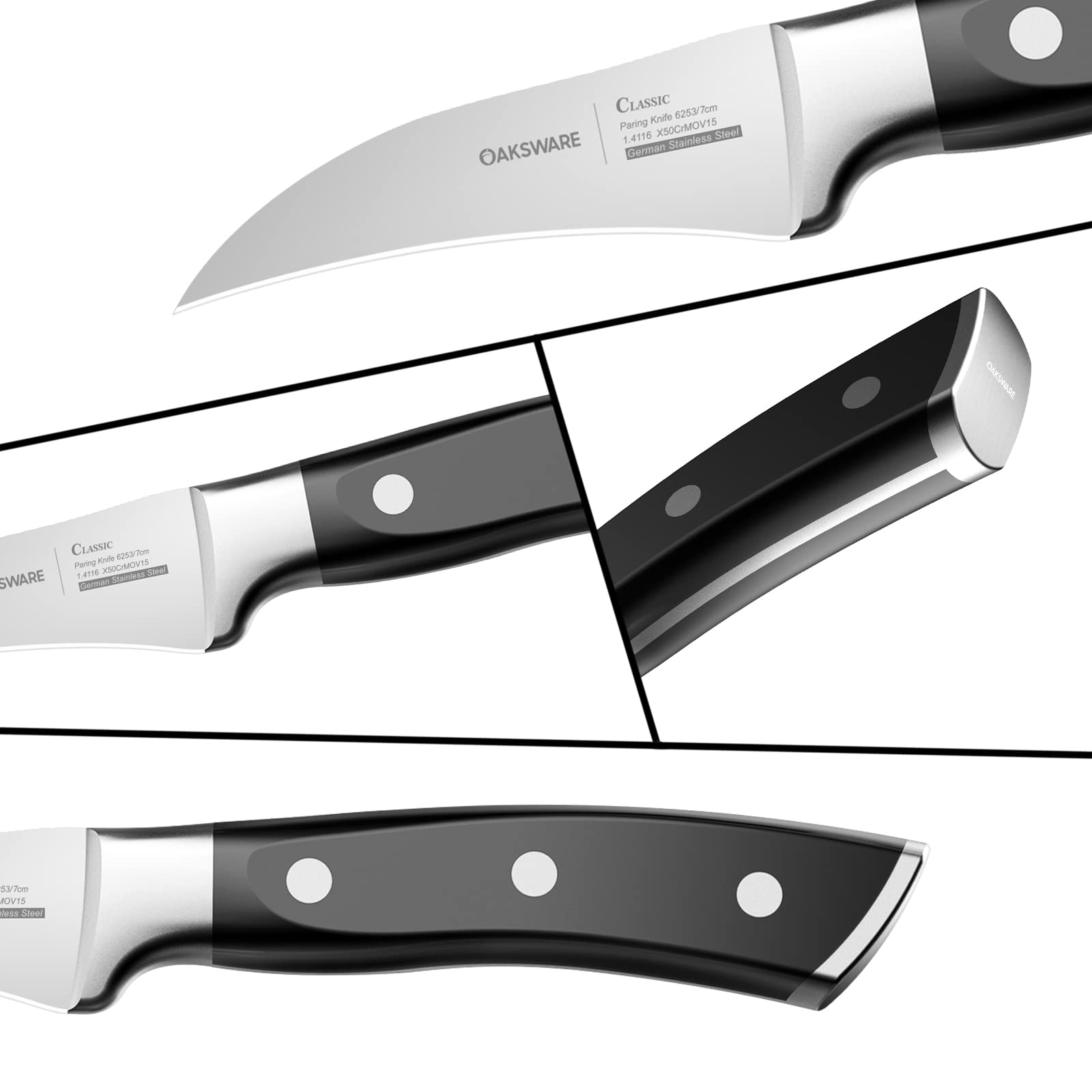 OAKSWARE Bird Beak Paring Knife X50CrMoV15 blade