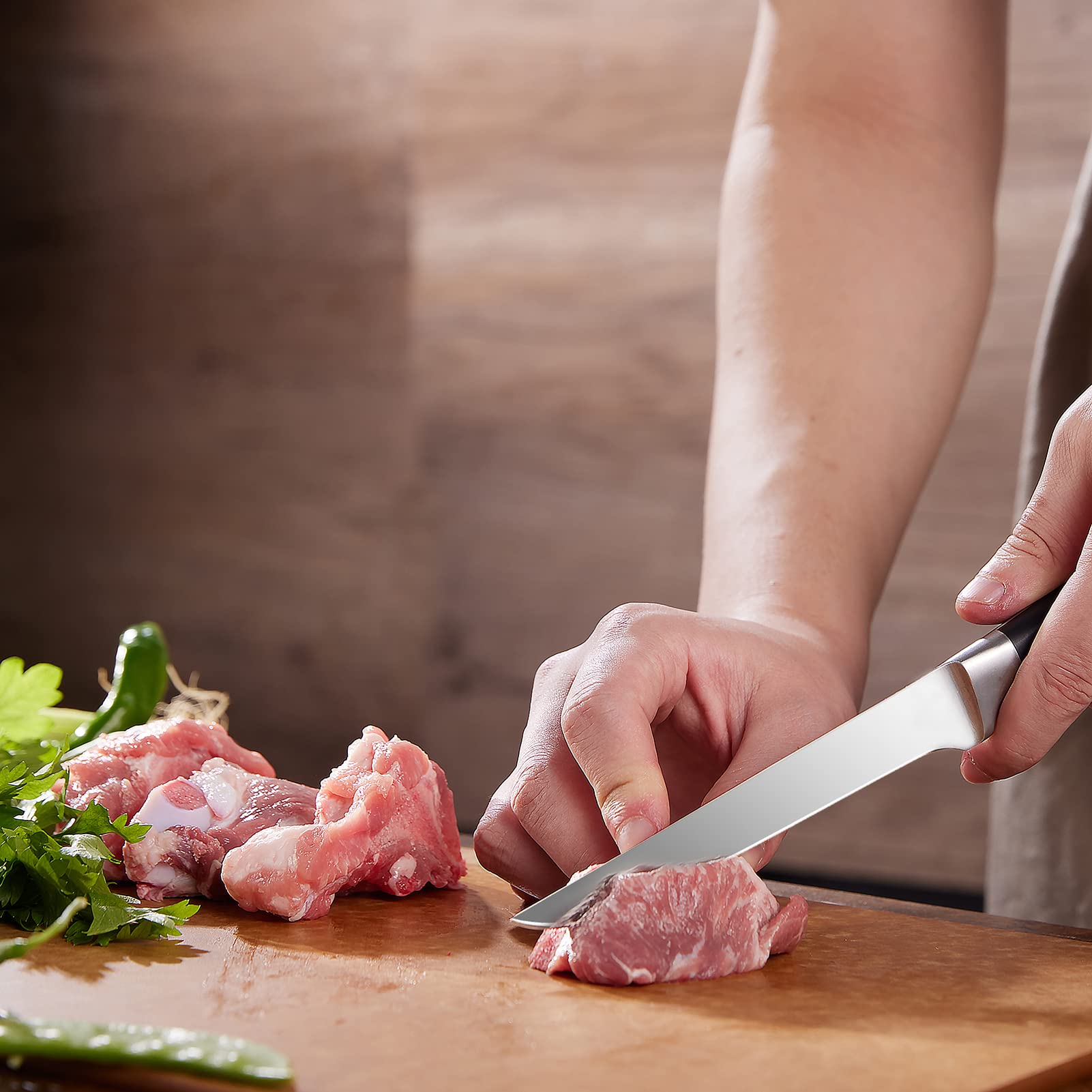 5.5 inch fillet capable blade for fish by OAKSWARE Pro Boning Knife