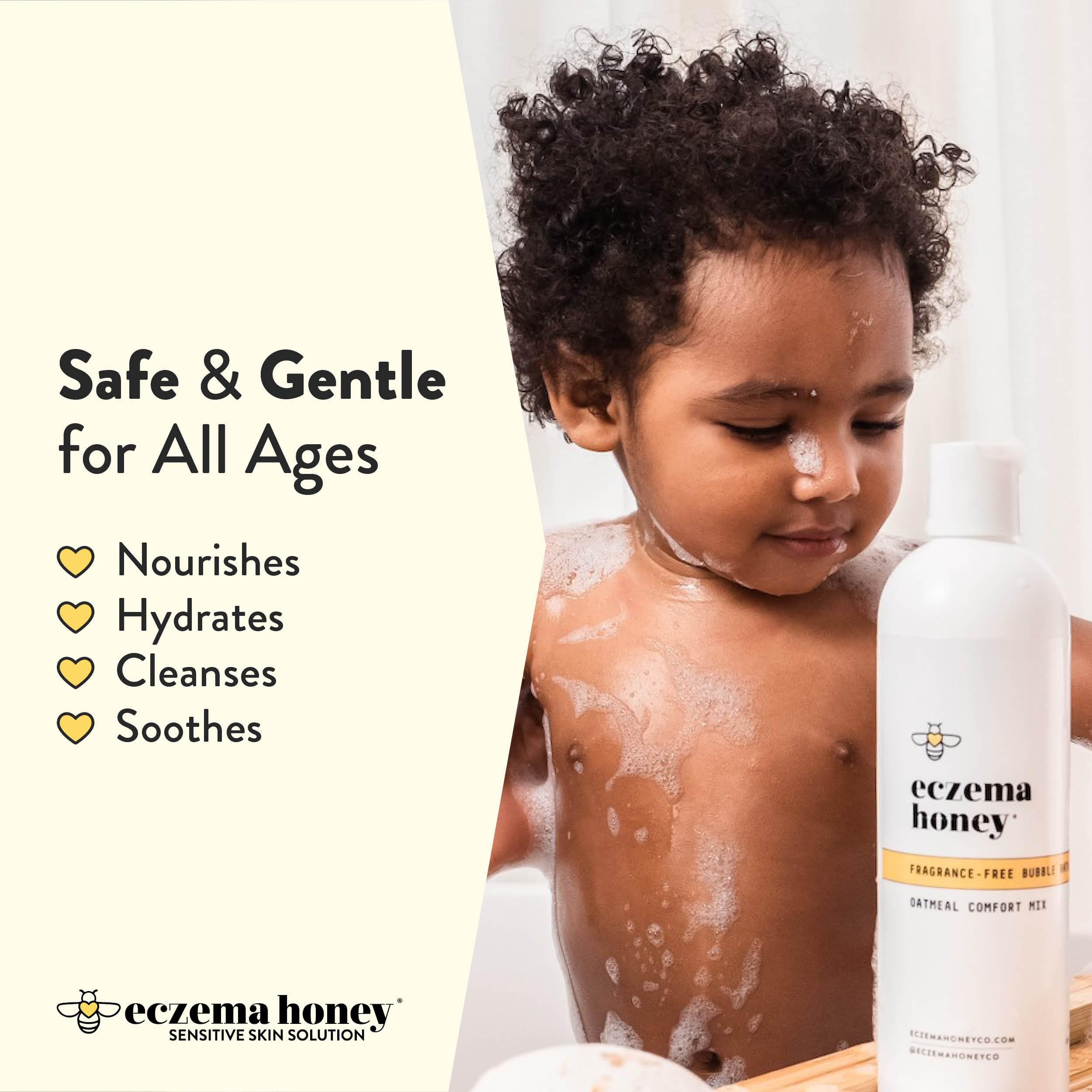 Eczema Honey bubble bath with colloidal oatmeal