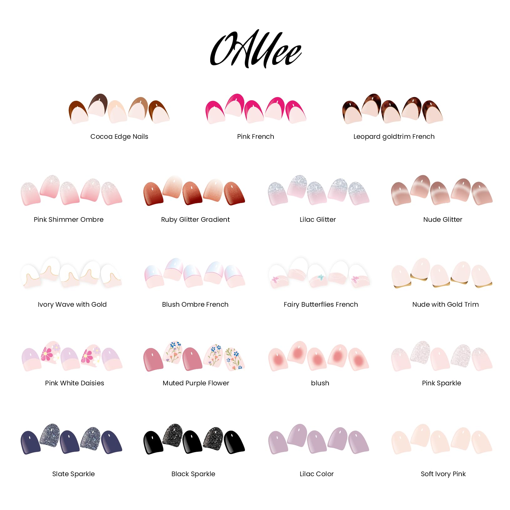 OAUEE gel nail strips last up to 2 weeks after UV cure Mermaid Color