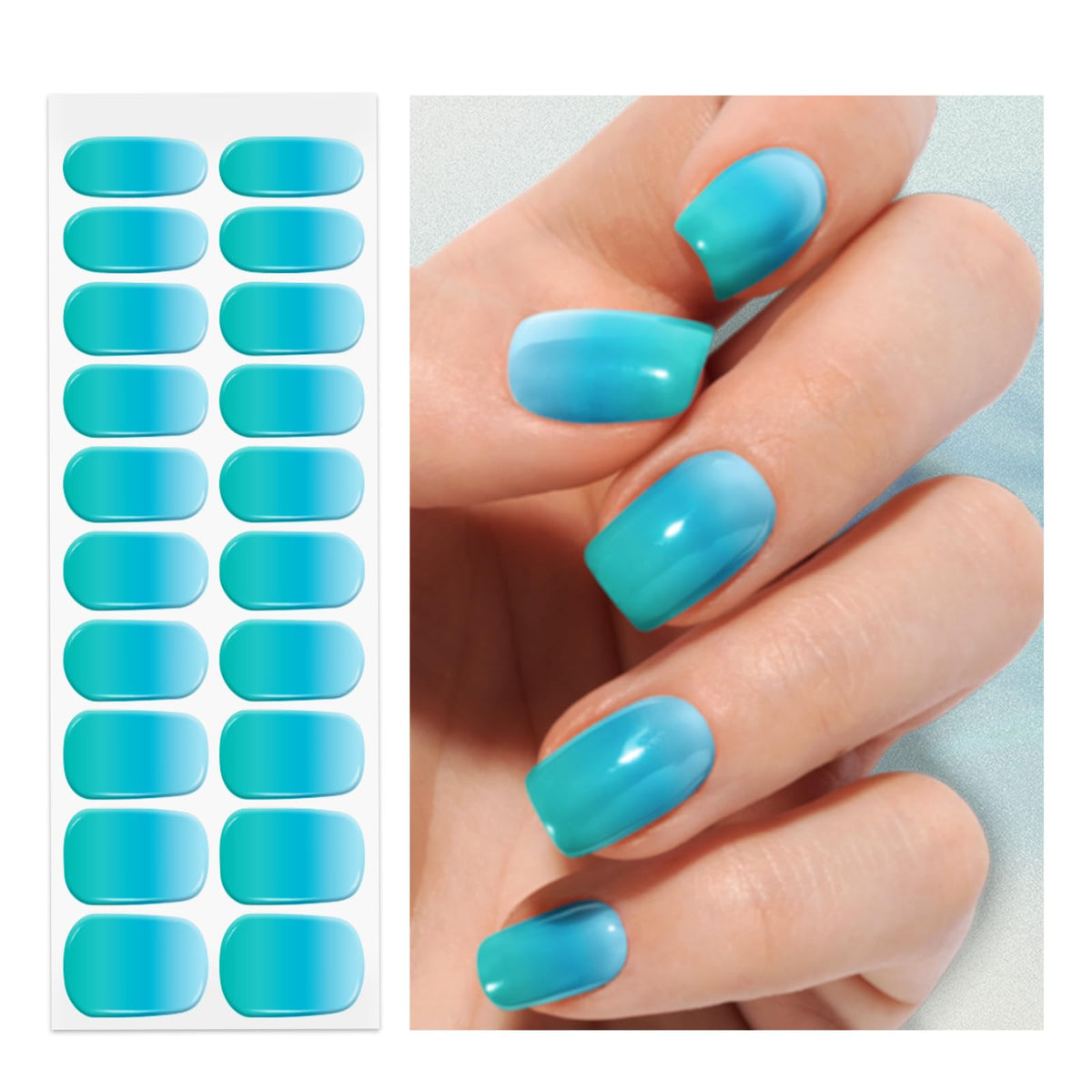 OAUEE semi cured gel nail strips Mermaid Color packaging