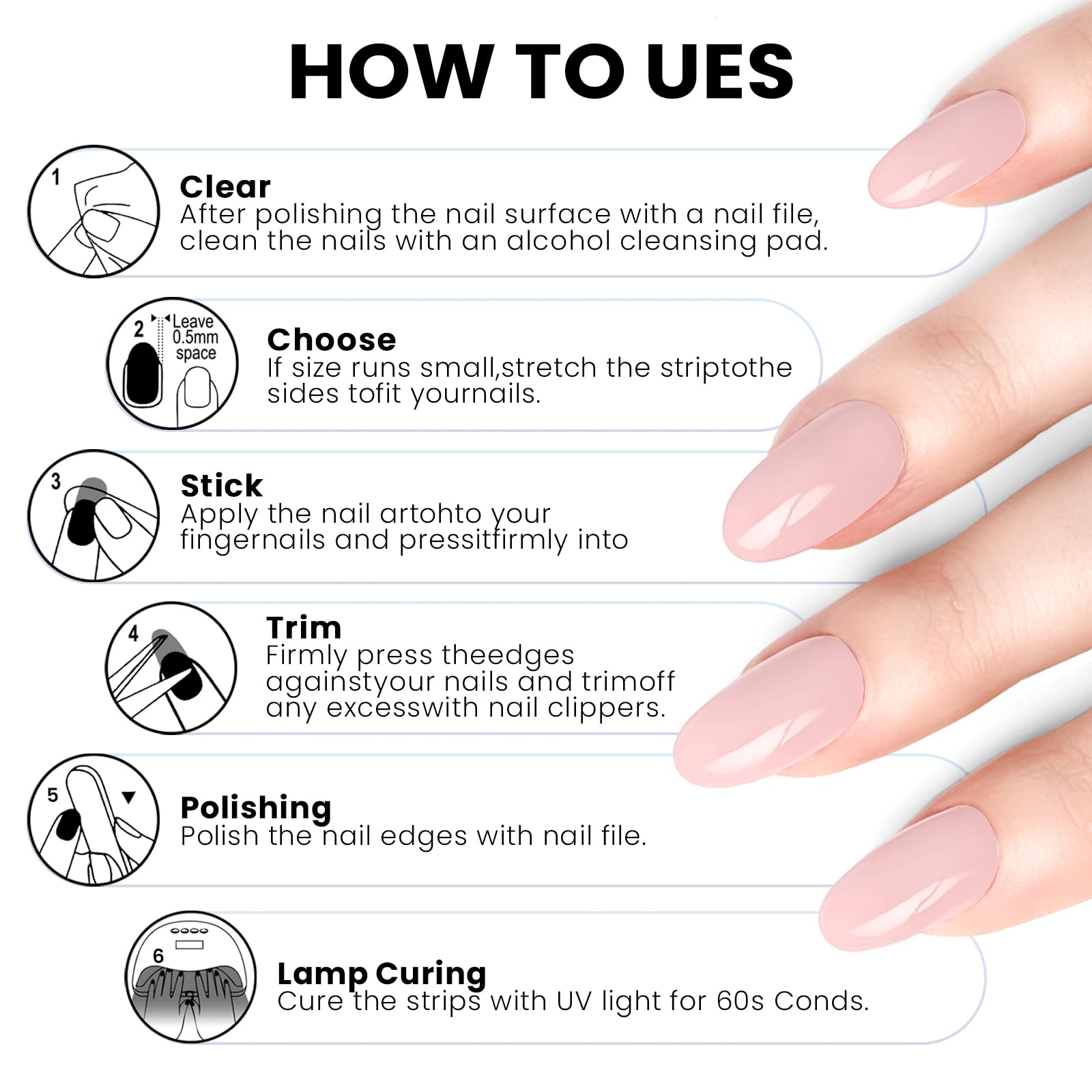 OAUEE vegan animal friendly gel nail wraps Mermaid Color