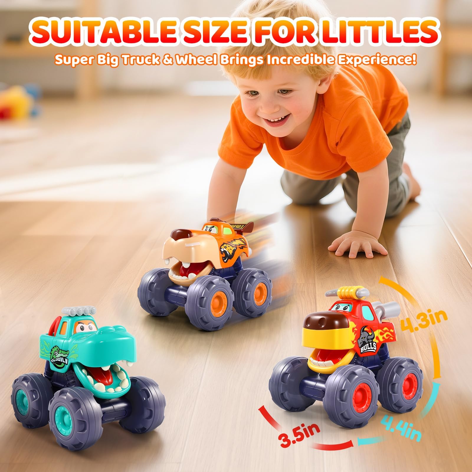 Push pull back action on OCATO monster truck toy