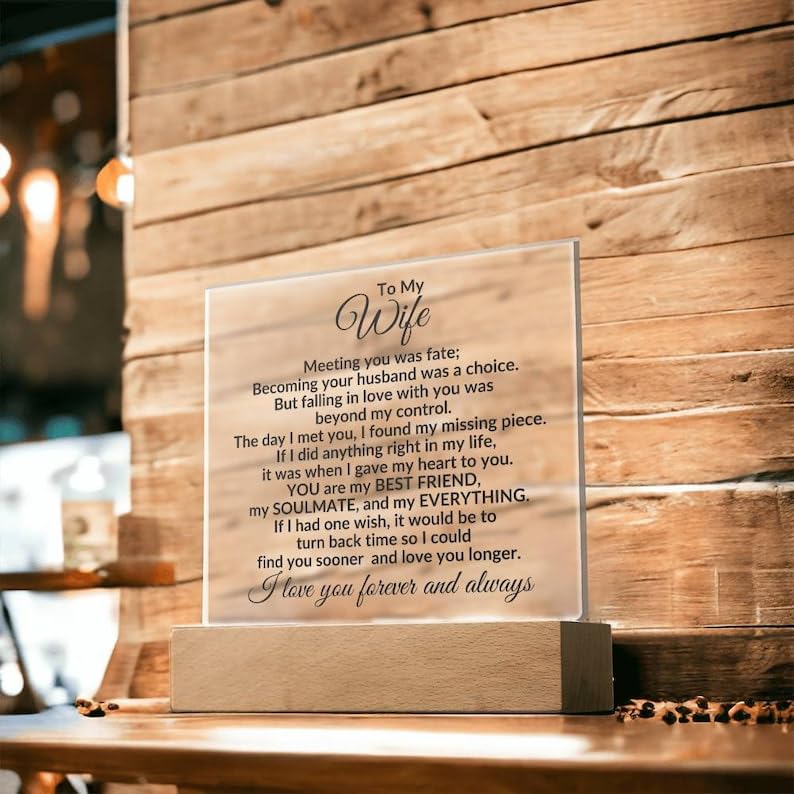 Heartfelt gift for wife decorative display suitable for anniversaries