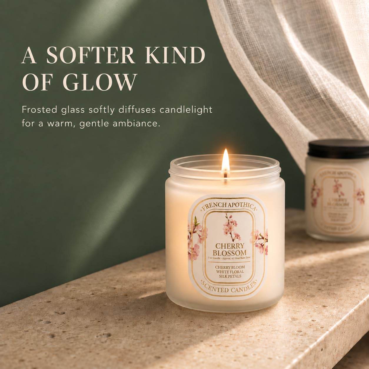 Ocean Breeze scented candle close up