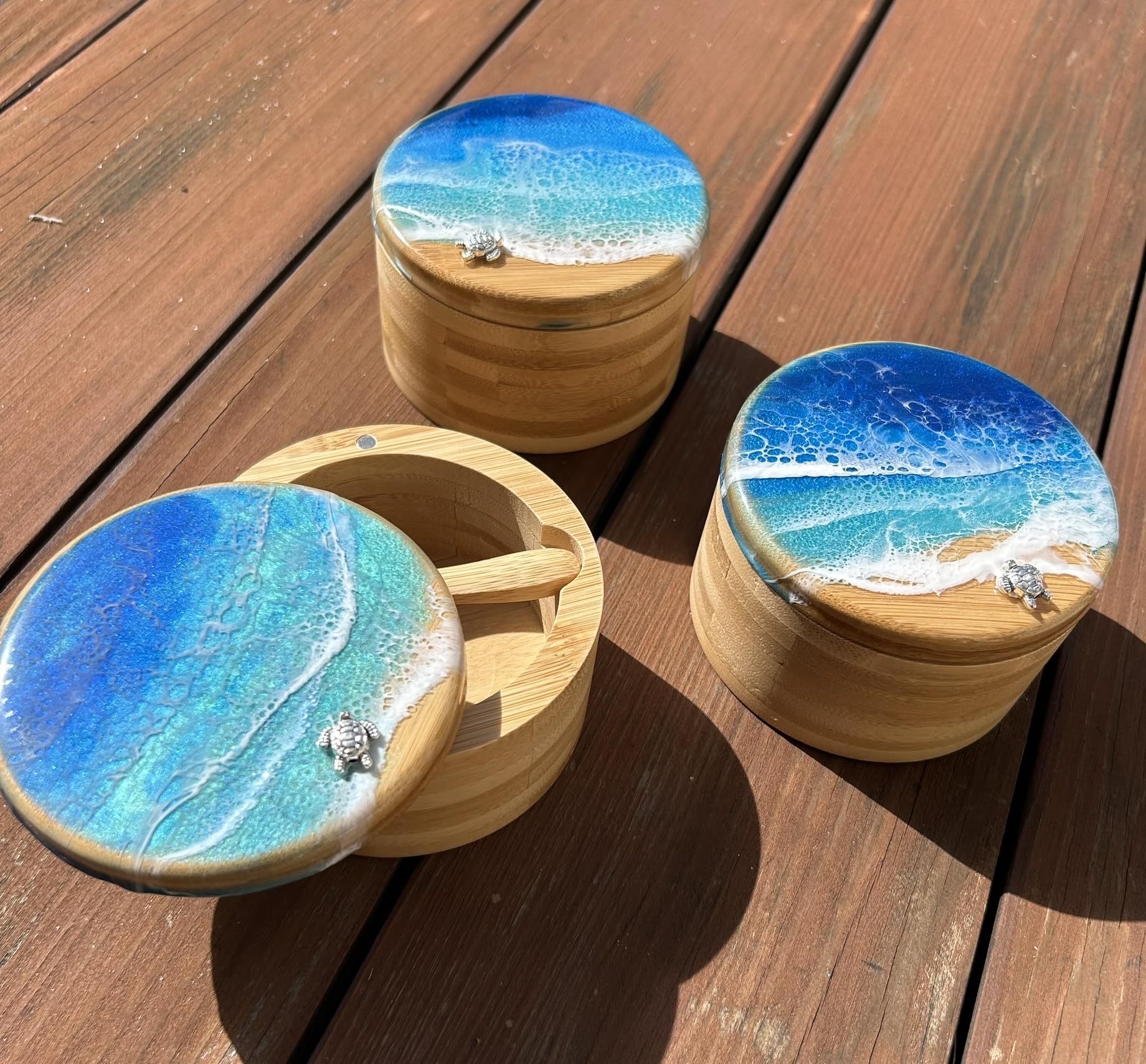 Salt cellar made of bamboo for herbs spices and storage