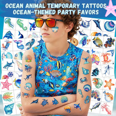 ocean temporary tattoos for kids design set