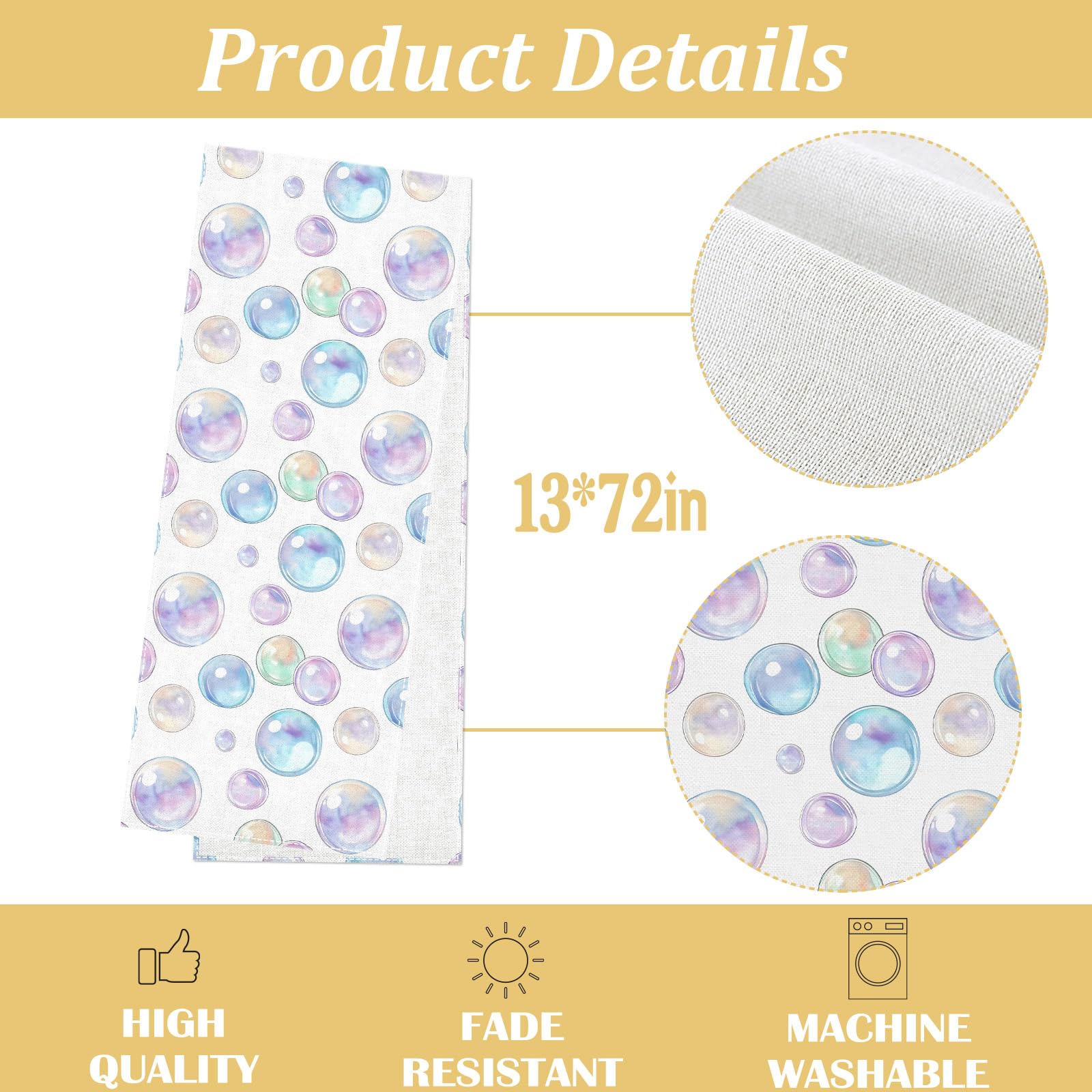 Ocean theme table decor with bright colors table runner