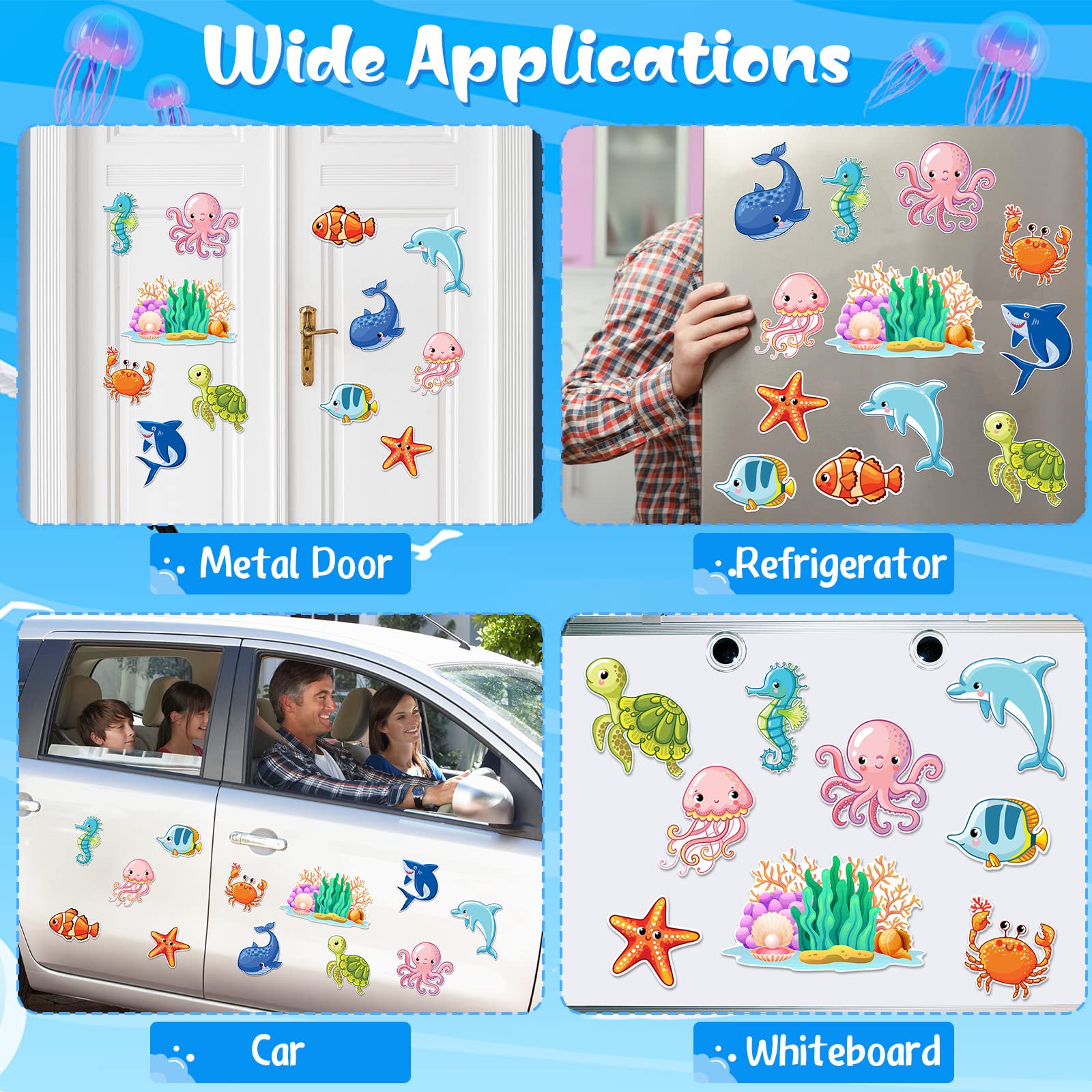 Ocean creatures design on cruise door magnets