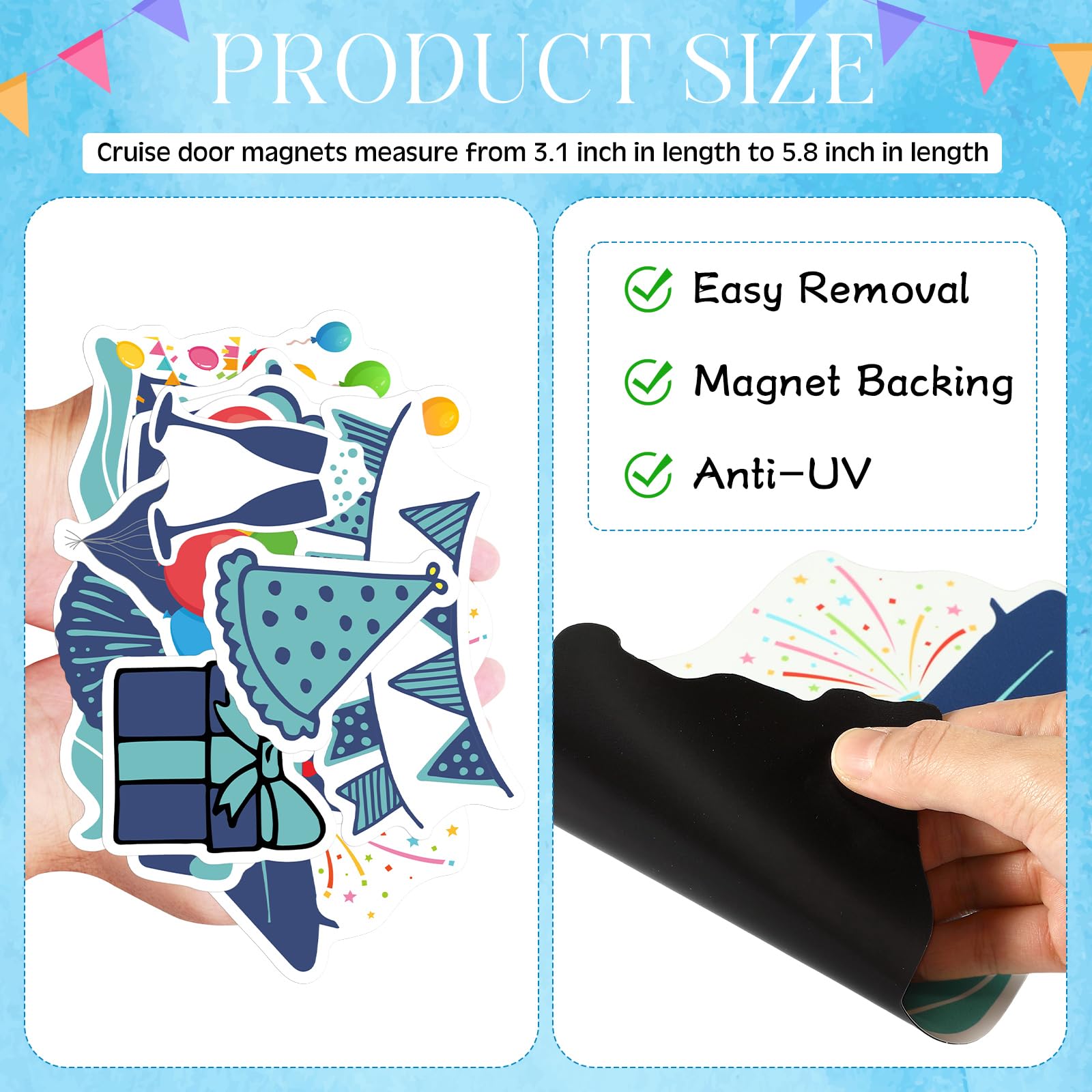 Reusable soft magnetic material magnets for doors