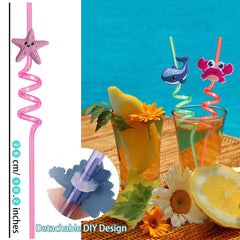 26 cm long curly drinking straw for kids