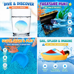 Ocean toys for kids with a hatching seashell and gems